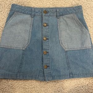 Forever 21 girl button down Jean skirt